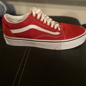 Red old skool vans
